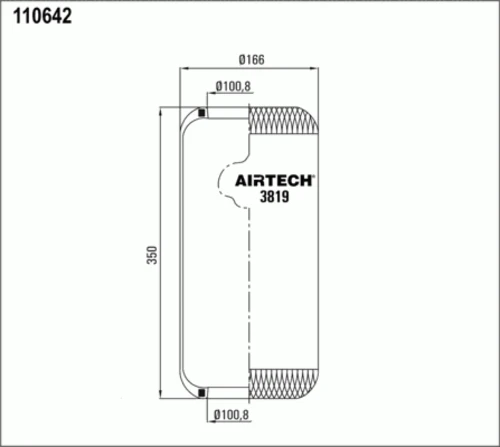 3819 AIRTECH Пневмоподушка цил. 350-166-100.8/100.8 mb,iveco,menarini (фото 1)