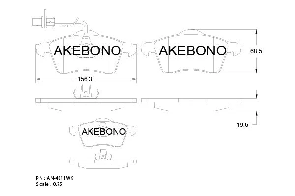 AN-4011WK AKEBONO Тормозные колодки (фото 1)