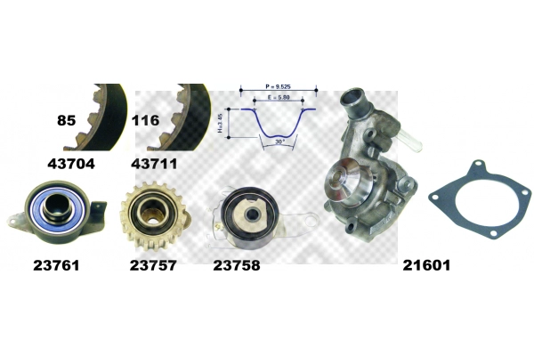 41712/2 MAPCO Водяной насос + комплект зубчатого ремня (фото 2)