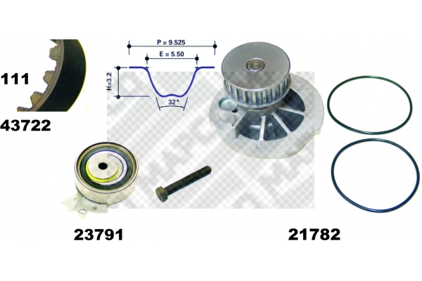 41722/1 MAPCO Водяной насос + комплект зубчатого ремня (фото 2)