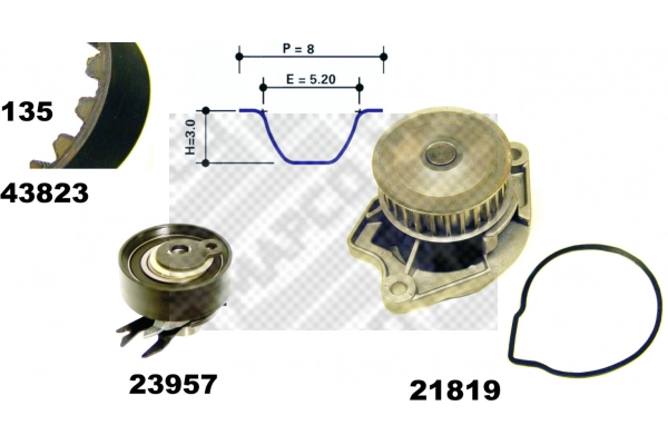 41823/1 MAPCO Водяной насос + комплект зубчатого ремня (фото 1)