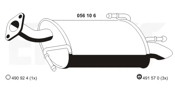 056106 ERNST Глушитель выхлопных газов средний/конечный/задняя банка (фото 1)