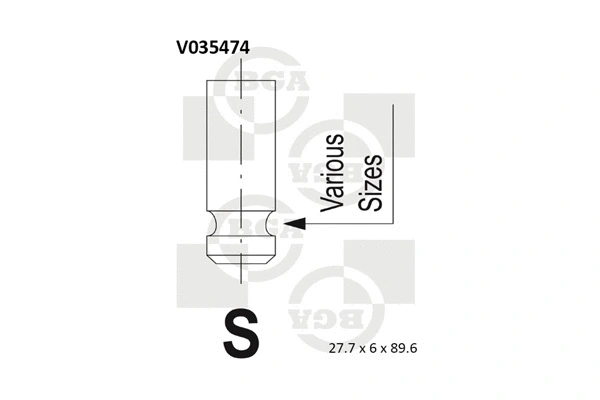 V035474 BGA Впускной клапан (фото 1)