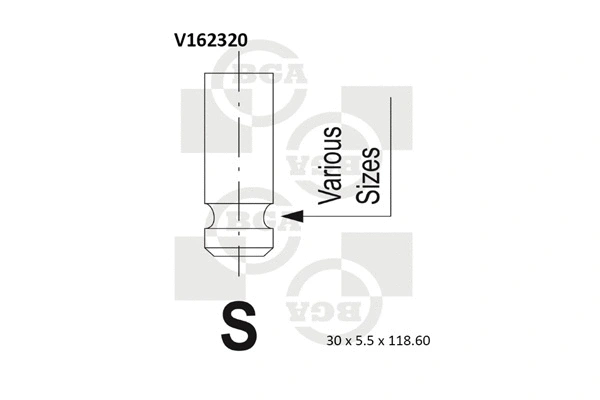 V162320 BGA Впускной клапан (фото 1)