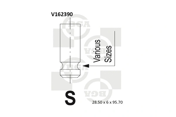 V162390 BGA Впускной клапан (фото 1)