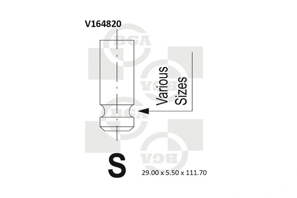 V164820 BGA Впускной клапан (фото 1)