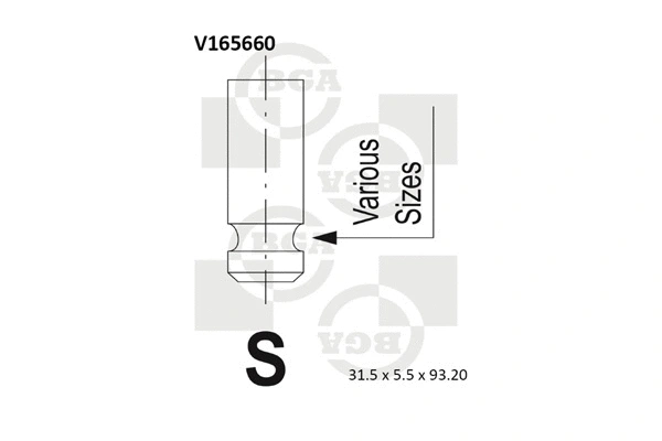 V165660 BGA Впускной клапан (фото 1)