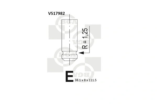 V517982 BGA Впускной клапан (фото 1)