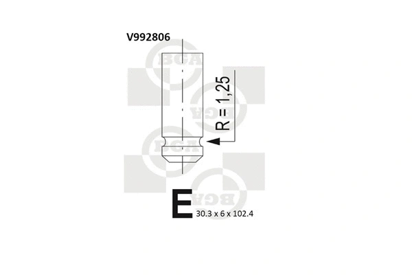 V992806 BGA Впускной клапан (фото 1)