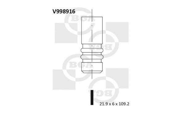 V998916 BGA Впускной клапан (фото 1)