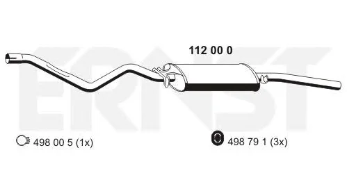 112000 ERNST Глушитель выхлопных газов средний/конечный/задняя банка (фото 1)
