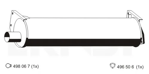 116046 ERNST Глушитель выхлопных газов средний/конечный/задняя банка (фото 1)