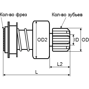 SD1052 AS-PL Привод с механизмом свободного хода, стартер (фото 7)