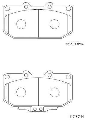 KD3705 ASIMCO Комплект тормозных колодок, дисковый тормоз (фото 2)