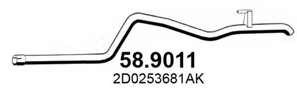58.9011 ASSO Труба выхлопного газа (фото 2)