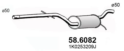 58.6082 ASSO Средний глушитель выхлопных газов (фото 2)