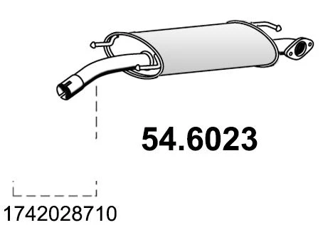 54.6023 ASSO Средний глушитель выхлопных газов (фото 2)
