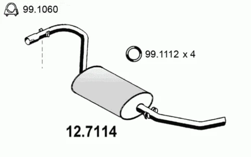 12.7114 ASSO Глушитель выхлопных газов конечный (фото 2)