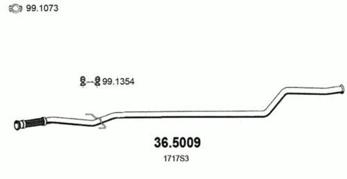 36.5009 ASSO Труба выхлопного газа (фото 2)