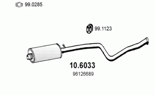 10.6033 ASSO Средний глушитель выхлопных газов (фото 2)