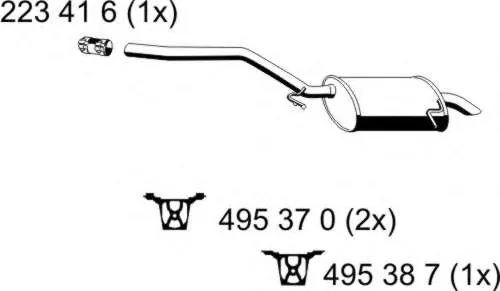 290166 ERNST Глушитель выхлопных газов средний/конечный/задняя банка (фото 1)