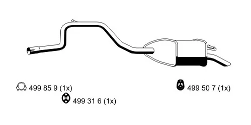 343114 ERNST Глушитель выхлопных газов средний/конечный/задняя банка (фото 1)
