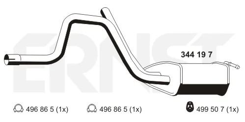 344197 ERNST Глушитель выхлопных газов средний/конечный/задняя банка (фото 1)