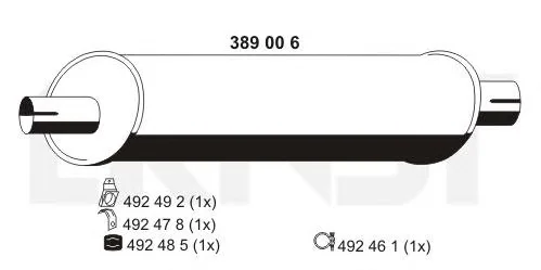389006 ERNST Глушитель выхлопных газов средний/конечный/задняя банка (фото 1)