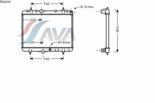 PEA2241 AVA Радиатор, охлаждение двигателя (фото 2)