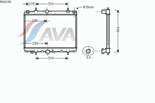 PEA2198 AVA Радиатор, охлаждение двигателя (фото 2)