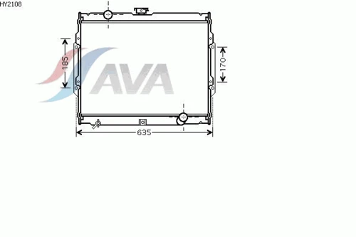 HY2108 AVA Радиатор, охлаждение двигателя (фото 3)