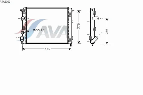 RTA2302 AVA Радиатор, охлаждение двигателя (фото 3)