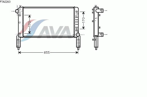 FTA2263 AVA Радиатор, охлаждение двигателя (фото 3)