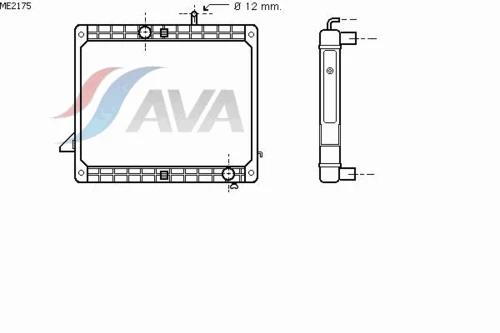 ME2175 AVA Радиатор, охлаждение двигателя (фото 2)