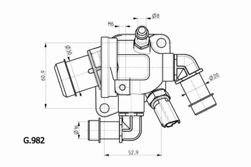 G.982.88 BEHR/HELLA/PAGID Термостат системы охлаждения g.982.88 (фото 1)