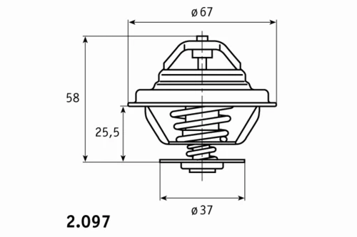 2.097.80 BEHR/HELLA/PAGID Термостат системы охлаждения 2.097.80 (фото 1)