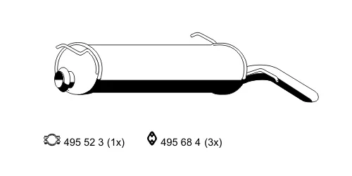 519014 ERNST Глушитель выхлопных газов средний/конечный/задняя банка (фото 1)