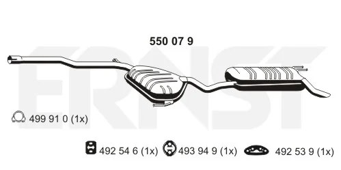 550079 ERNST Глушитель выхлопных газов средний/конечный (фото 1)