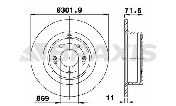 AD1025 BRAXIS Тормозной диск (фото 2)