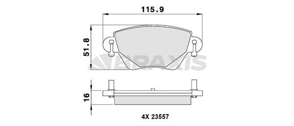 AB0091 BRAXIS Комплект тормозных колодок, дисковый тормоз (фото 3)