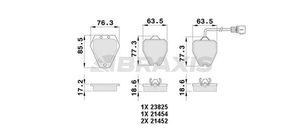 AB0530 BRAXIS Комплект тормозных колодок, дисковый тормоз (фото 2)