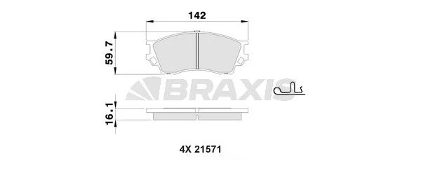 AB0515 BRAXIS Комплект тормозных колодок, дисковый тормоз (фото 1)