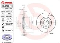 09.8483.10 BREMBO Тормозной диск (фото 3)