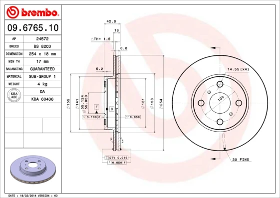 09.6765.10 BREMBO Тормозной диск (фото 5)