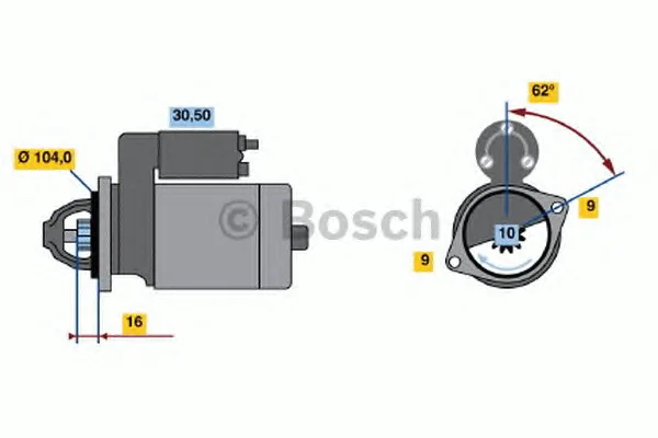 0 001 107 545 BOSCH Стартер (фото 1)