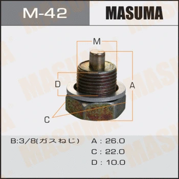 M-42 MASUMA Резьбовая пробка, масляный поддон (фото 1)