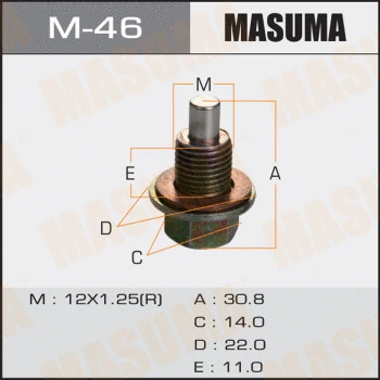 M-46 MASUMA Резьбовая пробка, масляный поддон (фото 1)