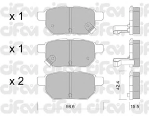 822-746-0 CIFAM Комплект тормозных колодок, дисковый тормоз (фото 2)