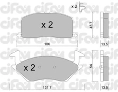 822-422-0 CIFAM Комплект тормозных колодок, дисковый тормоз (фото 2)