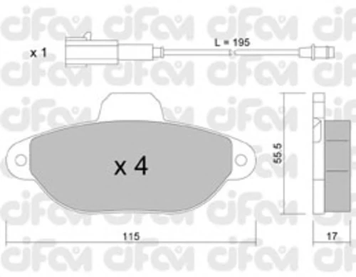 822-159-2 CIFAM Комплект тормозных колодок, дисковый тормоз (фото 2)